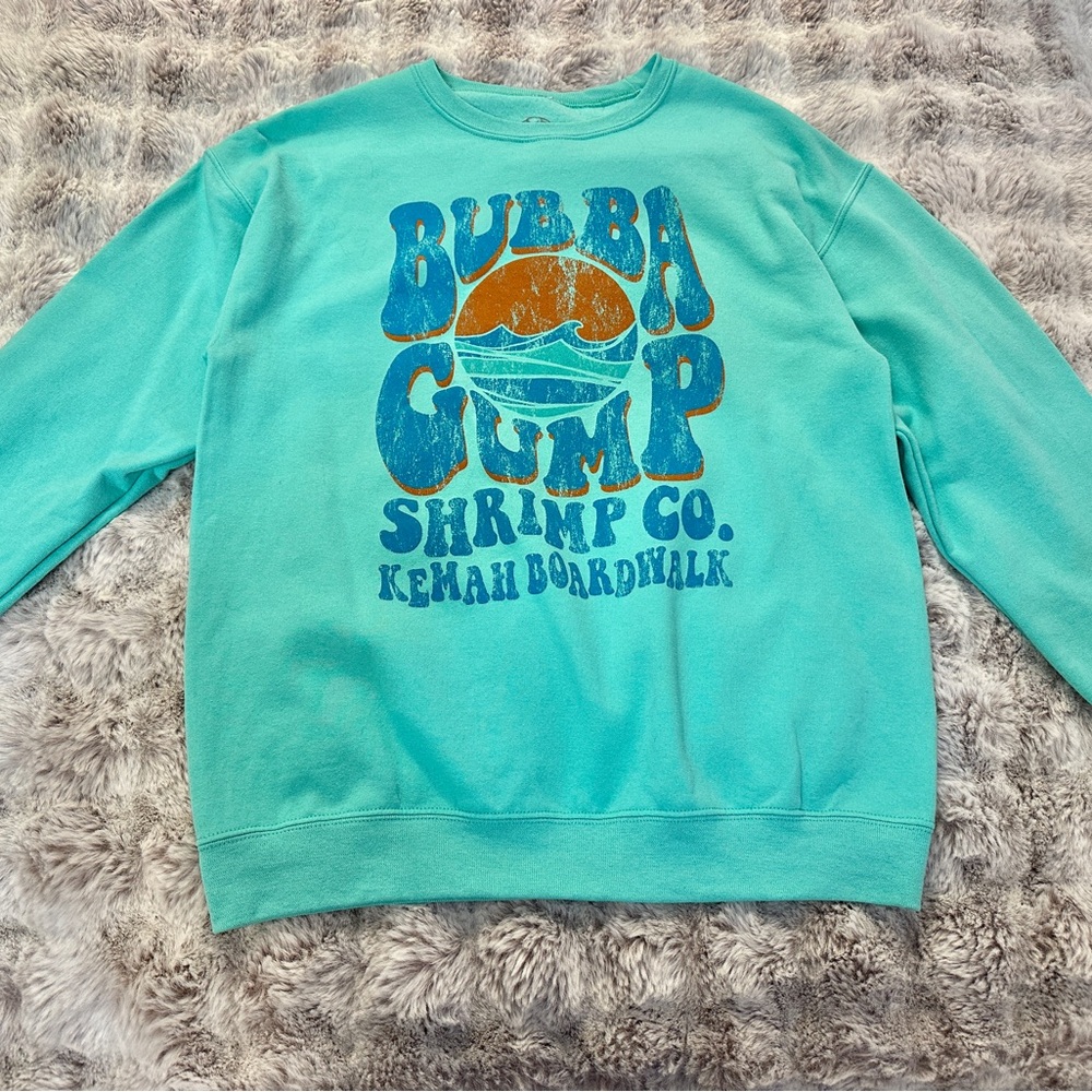 Bubba Gump Shrimp Co. Kemah Boardwalk Crewneck oversized Sweatshirt Medium